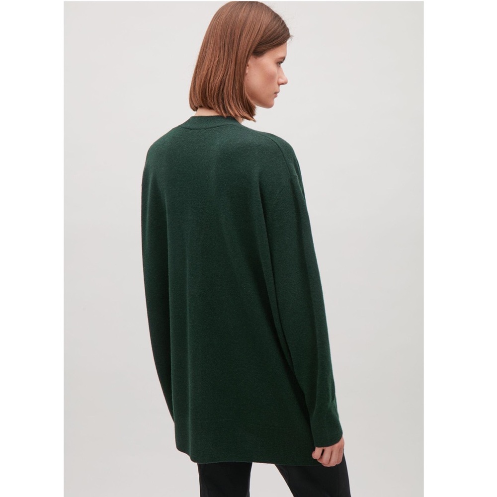 SOLD! New COS Women’s Lambswool Oversized Cardigan Green Size XS - Picture 2 of 10
